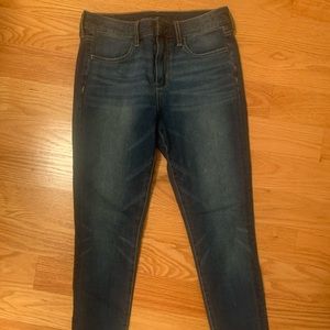 American eagle “dream jean” size 6, dark blue.